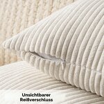 MIULEE 2er Set Kissenbezug 50x50 cm Kord Kissenhülle Sofakissen Beige 50 x 50 cm, 2 Stück Beige 3