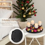 Sziqiqi Adventskranz Modern Metall Schwarz, 30cm Rund Tablett 5
