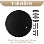 Sziqiqi Adventskranz Modern Metall Schwarz, 30cm Rund Tablett 8