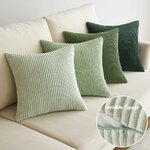 EMEMA Kissenbezug 50x50 Kordsamt Salbeigrün Serie Sofakissen 4er Set 50 x 50 cm, 4 Stück Salbeigrüne Serie 4