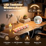 SoulBay LED Teelichter Wiederaufladbar mit Fernbedienung & Timer, 12er Set Weiß 2