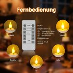 SoulBay LED Teelichter Wiederaufladbar mit Fernbedienung & Timer, 12er Set Weiß 3