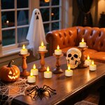 SoulBay LED Teelichter Wiederaufladbar mit Fernbedienung & Timer, 12er Set Weiß 5