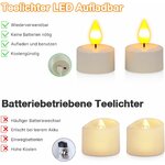 SoulBay LED Teelichter Wiederaufladbar mit Fernbedienung & Timer, 12er Set Weiß 7