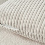 Topfinel 2er Set Kissenbezug 50x50 creme Kordsamt gestreiftes Muster Kissenbezüge Kissenhülle Dekokissen Sofakissen Couchki 3