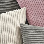 Topfinel 2er Set Kissenbezug 50x50 creme Kordsamt gestreiftes Muster Kissenbezüge Kissenhülle Dekokissen Sofakissen Couchki 4