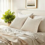 Topfinel 2er Set Kissenbezug 50x50 creme Kordsamt gestreiftes Muster Kissenbezüge Kissenhülle Dekokissen Sofakissen Couchki 7