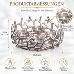 Brandsseller Adventskranz Ø28 cm Silber – Aluminium mit 4 Kerzentellern Ø 28 cm Silber 3