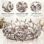 Brandsseller Adventskranz Ø28 cm Silber – Aluminium mit 4 Kerzentellern Ø 28 cm Silber 4
