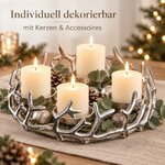 Brandsseller Adventskranz Ø28 cm Silber – Aluminium mit 4 Kerzentellern Ø 28 cm Silber 5