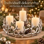 Brandsseller Adventskranz Ø28 cm Silber – Aluminium mit 4 Kerzentellern Ø 28 cm Silber 6