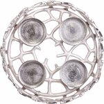 Brandsseller Adventskranz Ø28 cm Silber – Aluminium mit 4 Kerzentellern Ø 28 cm Silber 8