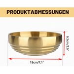 SUMNACON Dekoschale Hochglanzpolierte Schlüsselschale aus Edelstahl Ø 18 cm Gold 18cm 4