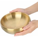 SUMNACON Dekoschale Hochglanzpolierte Schlüsselschale aus Edelstahl Ø 18 cm Gold 18cm 7