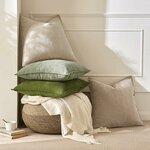 MIULEE 2er Kissenbezug 50x50 Beige Chenille Kissenhülle zierkissen 50 x 50 cm, 2 Stück Beige 4