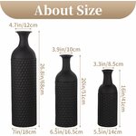 Sziqiqi Metall Schwarz Bodenvase Groß: Große Vasen Boden für Pampas 3er Schwarz 3pcs 6