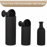 Sziqiqi Metall Schwarz Bodenvase Groß: Große Vasen Boden für Pampas 3er Schwarz 3pcs 7