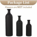 Sziqiqi Metall Schwarz Bodenvase Groß: Große Vasen Boden für Pampas 3er Schwarz 3pcs 9