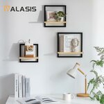 Wandregal Holz Wanddeko Wohnzimmer, 3er Set Kleines Regal Wand Natur 6