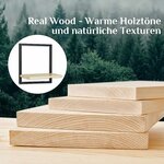Wandregal Holz Wanddeko Wohnzimmer, 3er Set Kleines Regal Wand Natur 7