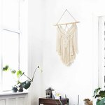 Mkouo Makramee Wandbehang Boho Deko Gewebte Wanddeko, 43cm (W) x 66cm (L) 3