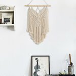 Mkouo Makramee Wandbehang Boho Deko Gewebte Wanddeko, 43cm (W) x 66cm (L) 4