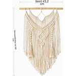 Mkouo Makramee Wandbehang Boho Deko Gewebte Wanddeko, 43cm (W) x 66cm (L) 6
