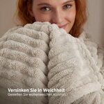 BEDSURE Kuscheldecke 150x200 Zimmer Deko - Tagesdecke, Beige 10-beige 150 x 200 cm 3