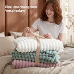 BEDSURE Kuscheldecke 150x200 Zimmer Deko - Tagesdecke, Beige 10-beige 150 x 200 cm 7