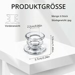 6 Stück Kerzenständer Glas,Kerzenhalter für Stabkerzen,Stabkerzenhalter Glas für Hochzeit Weihnachten Party (Transparent) 2