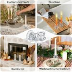 6 Stück Kerzenständer Glas,Kerzenhalter für Stabkerzen,Stabkerzenhalter Glas für Hochzeit Weihnachten Party (Transparent) 7