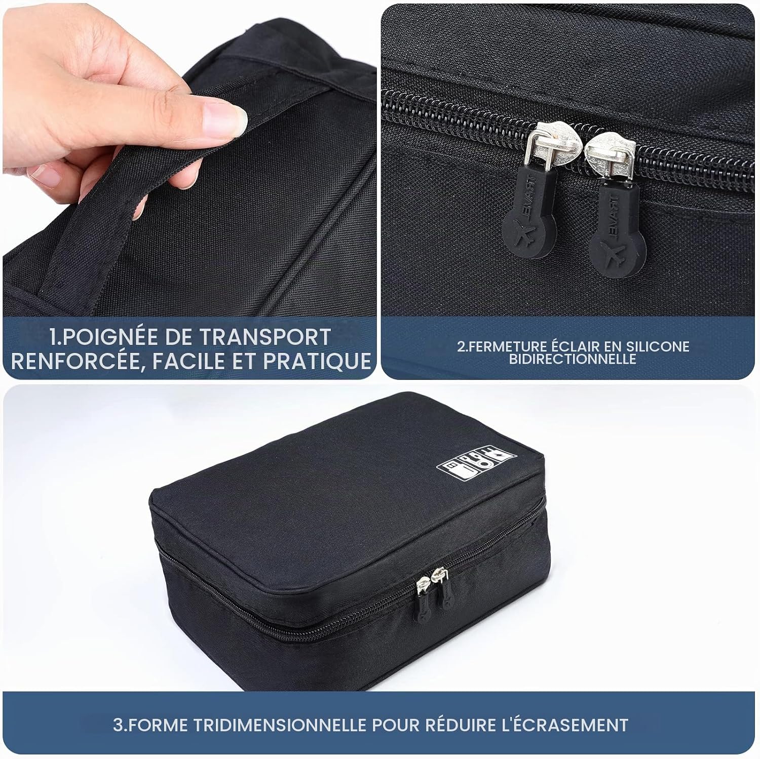 Trousse étanche pour transporter câbles et accessoires