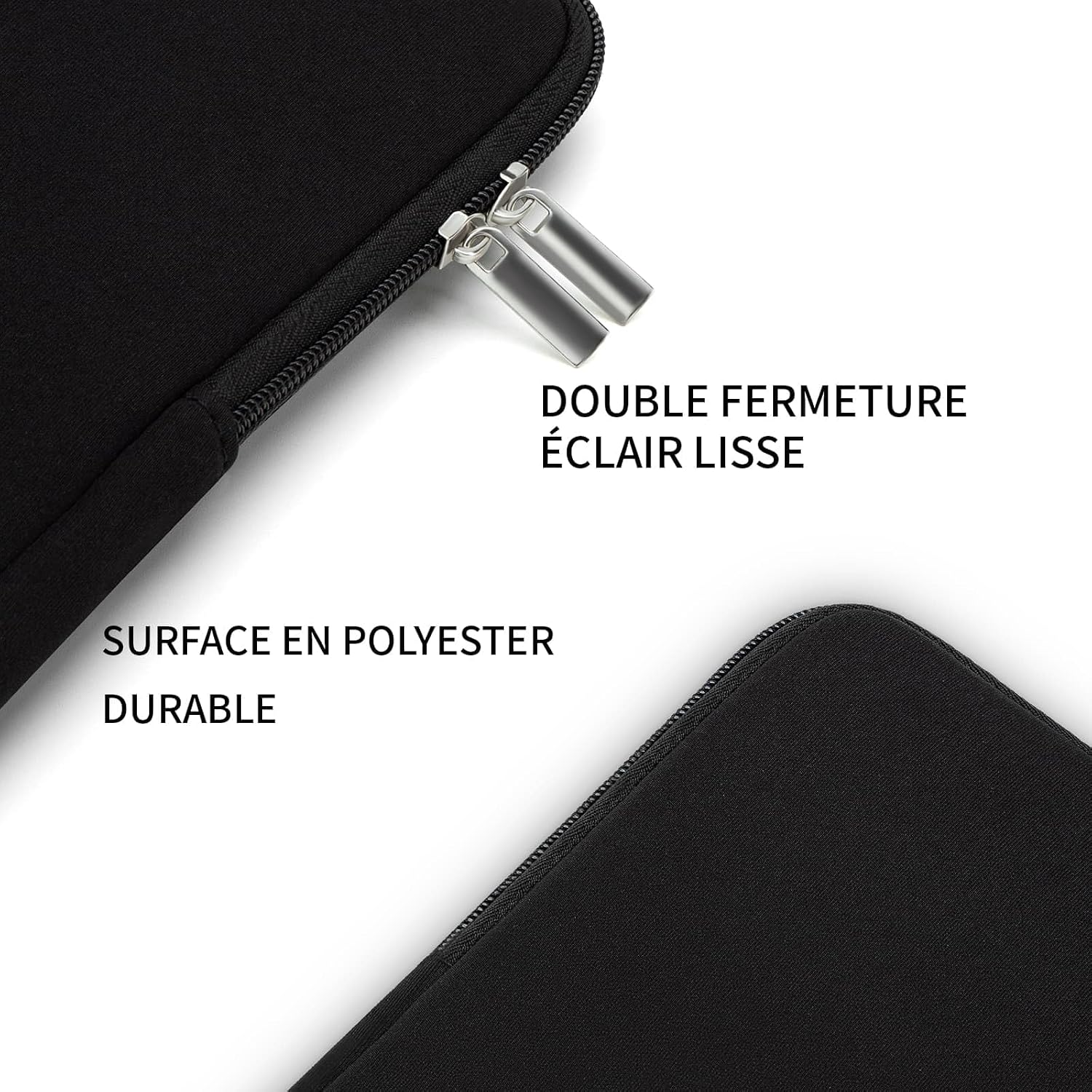 Double fermeture éclair et tissu résistant de la housse