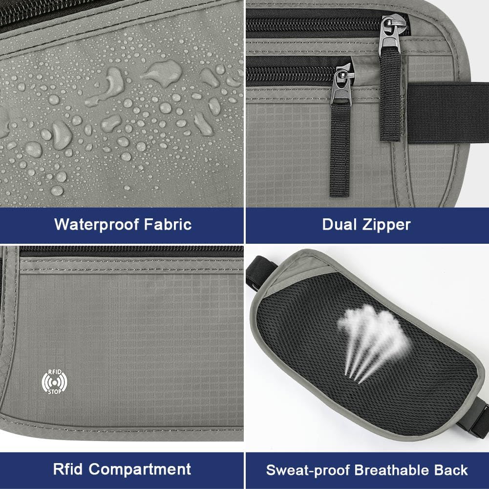 Tissu déperlant et poche anti-RFID de la ceinture