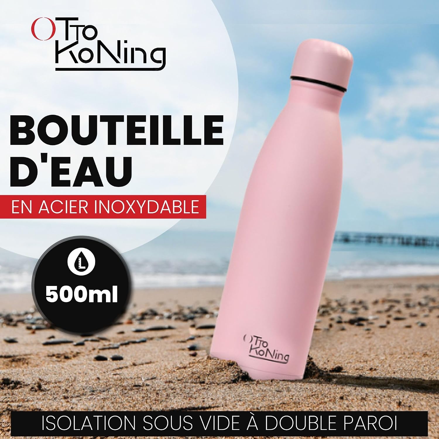 Gourde de 500 ml à double paroi isolée sous vide
