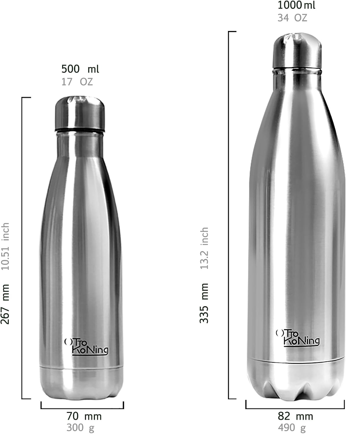 Dimensions de la gourde isotherme