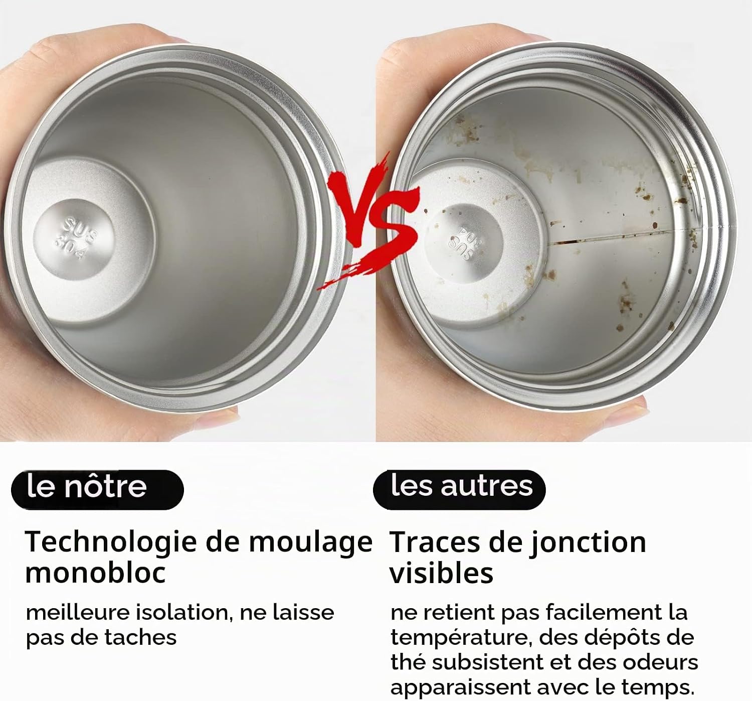 Intérieur en inox dune seule pièce, plus facile à nettoyer
