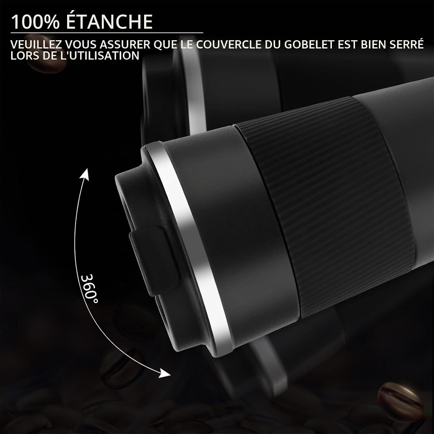 Mug étanche renversé sans fuite