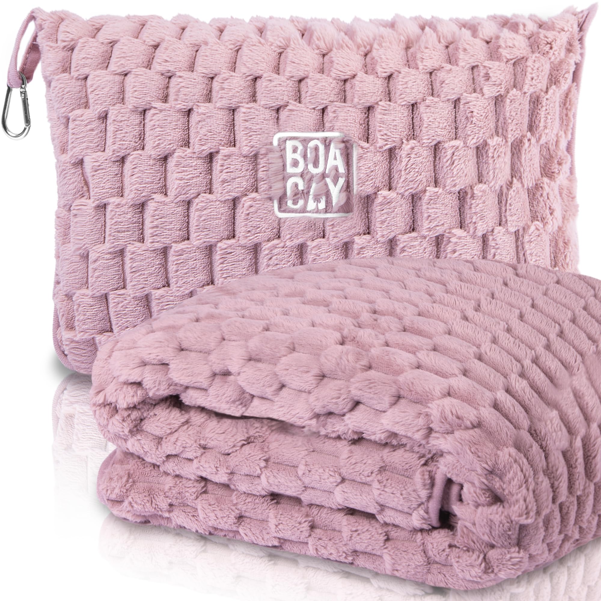 Couverture de voyage compacte 160 x 100 cm qui se plie en oreiller
