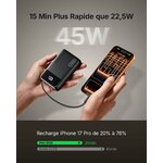 Batterie 45 W qui recharge vite un téléphone et une tablette