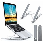 Support d'ordinateur portable pliable en aluminium avec un ordinateur posé dessus
