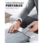 Support plié glissé dans une pochette pour le transport