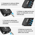 Mode demploi pour régler le code du cadenas
