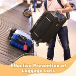 Valise repérable sur le tapis grâce à létiquette colorée