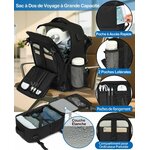 Rangements intérieurs du sac pour vêtements et accessoires