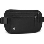 Ceinture de voyage noire anti-RFID pour papiers et téléphone