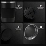 Mug isotherme ouvert et fermé, avec son couvercle