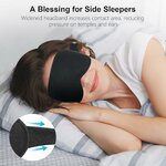 Masque 3D porté par une dormeuse sur le côté
