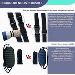 Repose-pieds hamac et ses sangles réglables, comparaison avant et après
