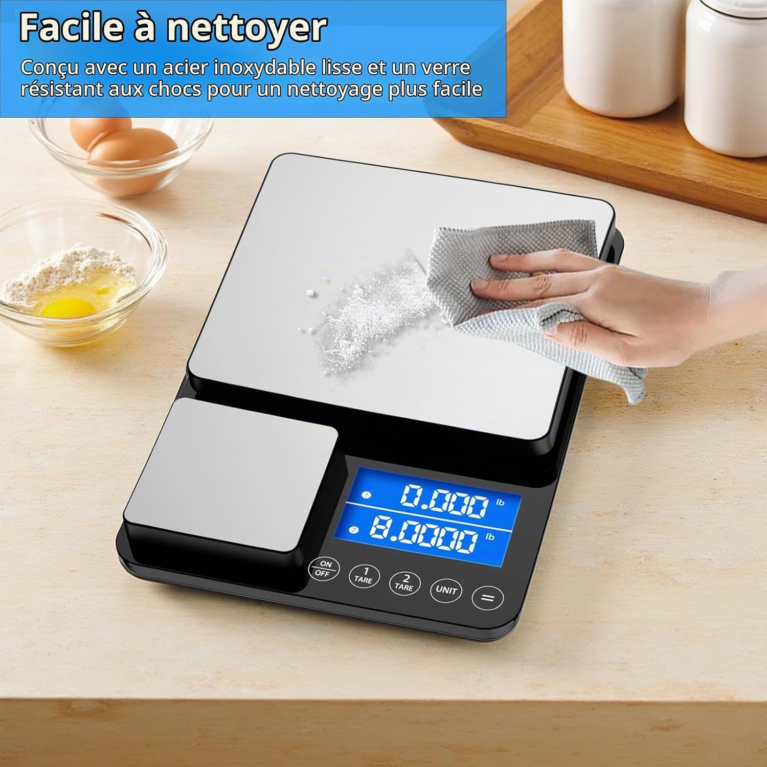 Diyife Balance Cuisine Haute Double Plateforme [500G/0.01G &amp; 15Kg/1G] 6